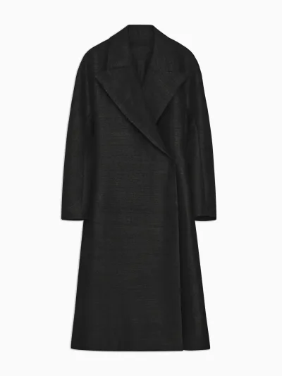 Luka Tailored Coat in Slub Silk