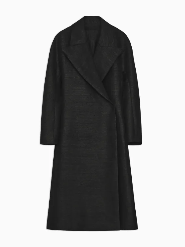 Luka Tailored Coat in Slub Silk