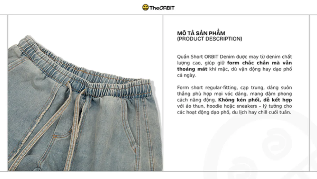 COMBO ORBIT Áo Thể thao Mesh Jersey + ORBIT Denim Short - Local Brand Chính Hãng