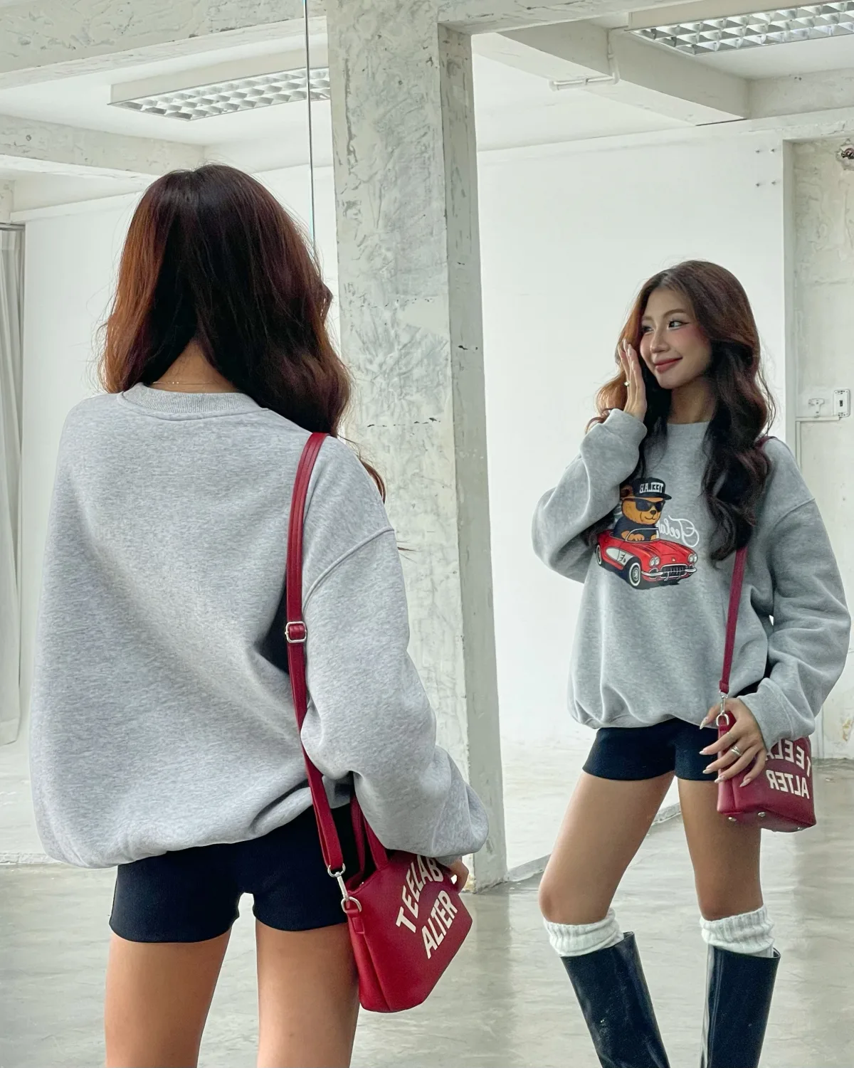 Teelab Alter Oversized Fleece Bear Sweater HD127