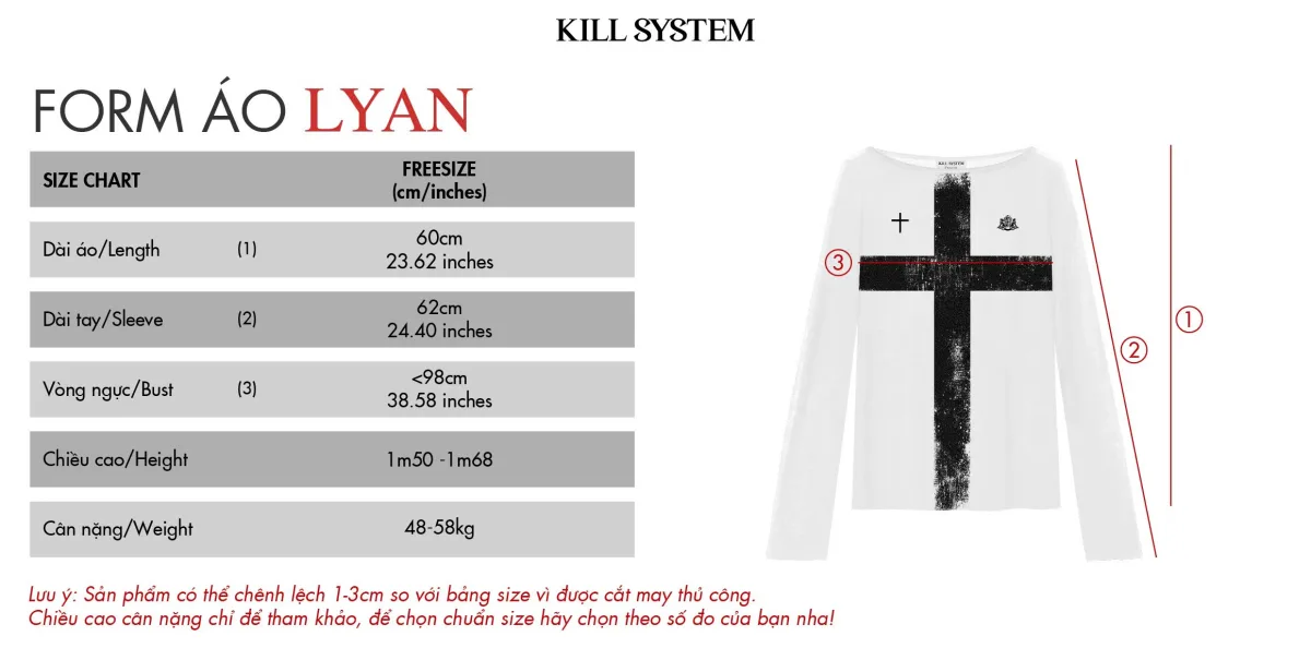Áo thun tay dài xuyên thấu in hình LYAN - 𝐊𝐈𝐋𝐋 𝐒𝐘𝐒𝐓𝐄𝐌