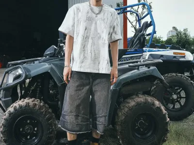 Quần short denim nam. Relax