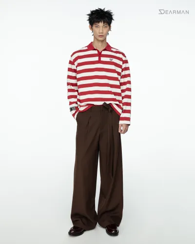 MANSION POLO- RED STRIPES