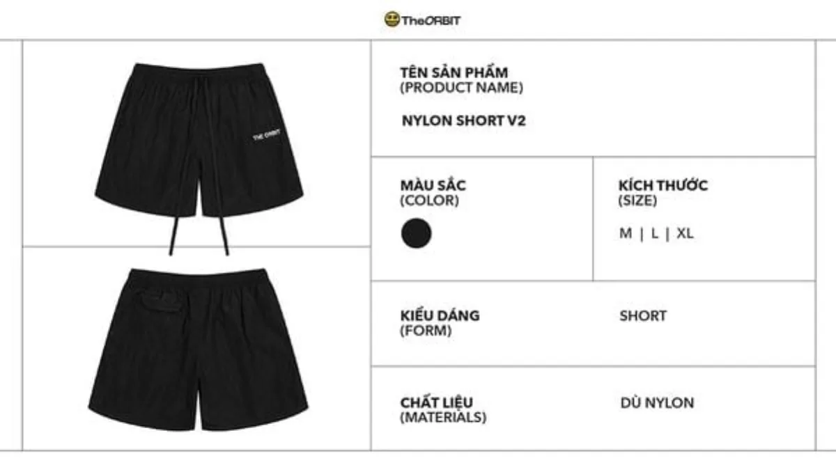 Quần Short Nam Nữ The ORBIT Nylon Short V2 - Local Brand Chính Hãng