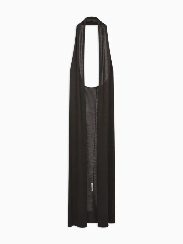 Colin Halter Neck Long Cardigan In Merino
