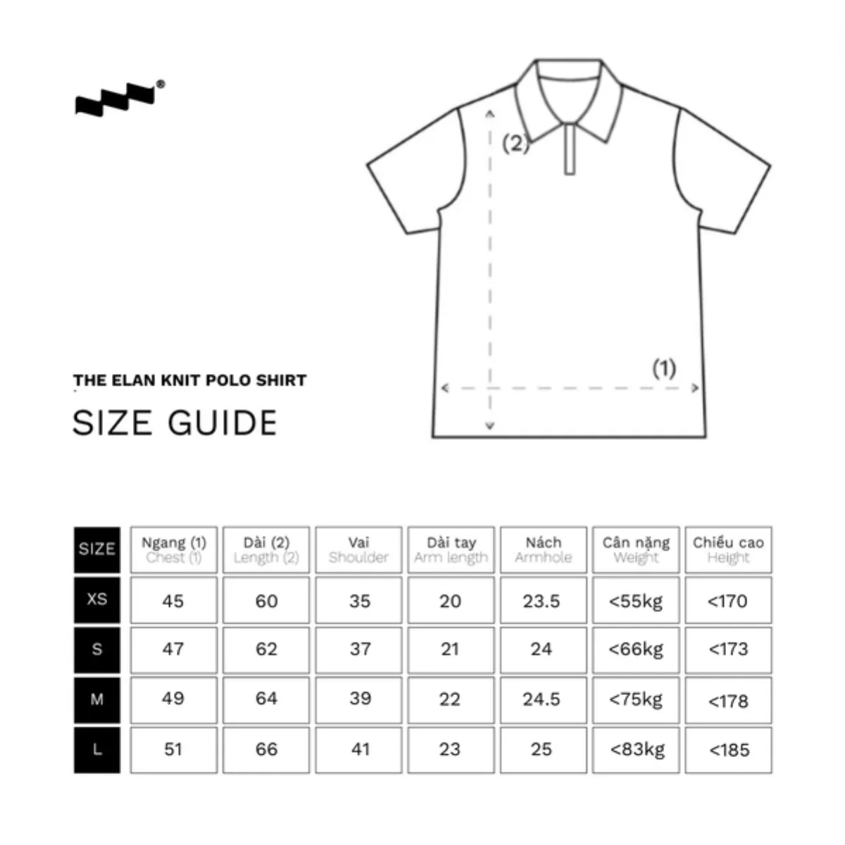 Áo Len Cổ Polo Unisex LIDER ELAN KNIT POLO SHIRTS - Moon Grey/ White Smoke/ Chocolate