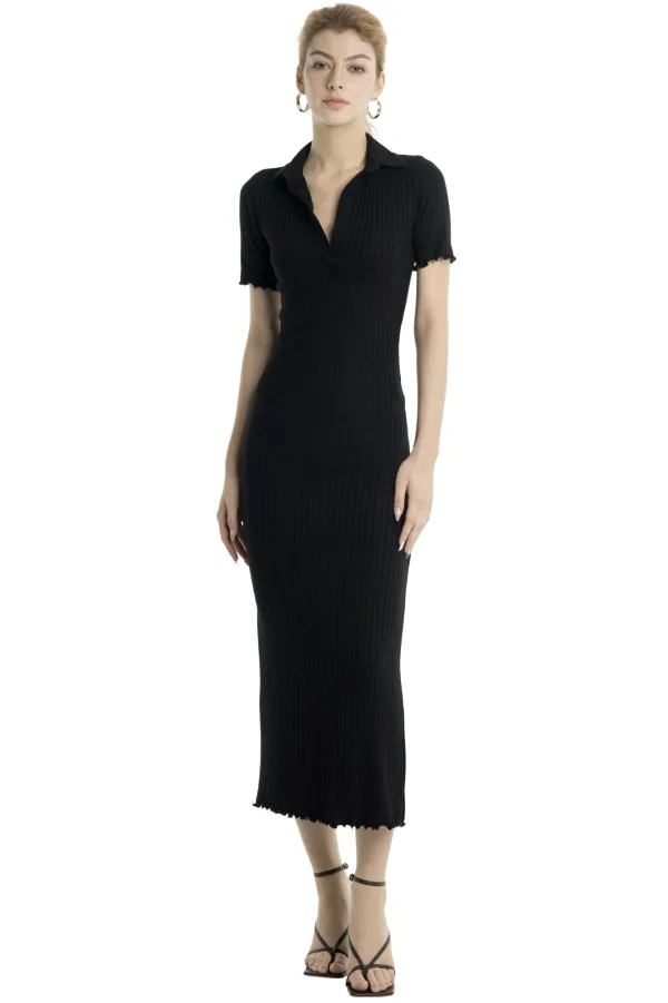 SVC POLO DRESS - BLACK