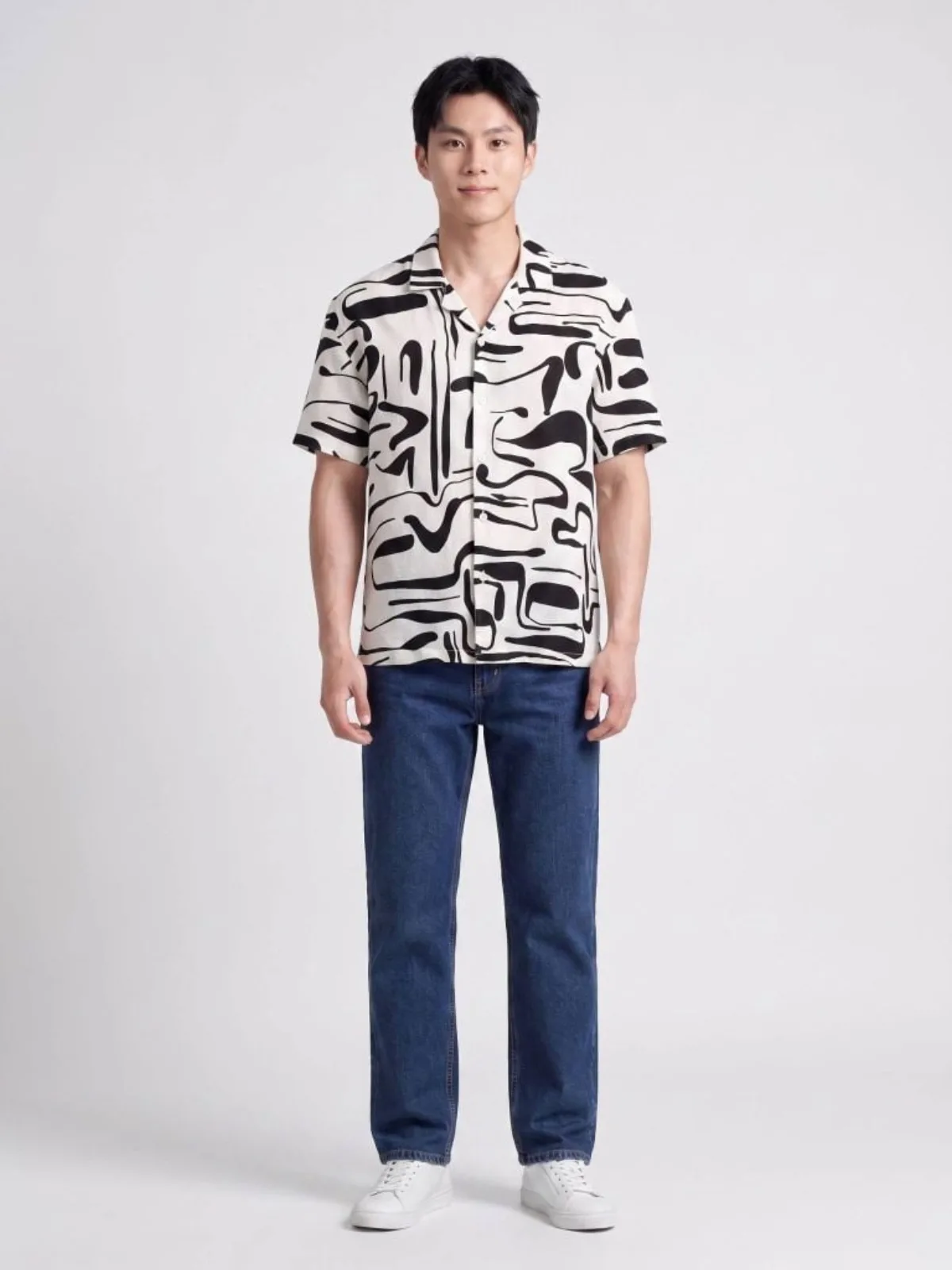 Áo Sơ Mi Nam Tay Ngắn ICONDENIM Cuban Fluid Mark Form Relaxed SMID0403