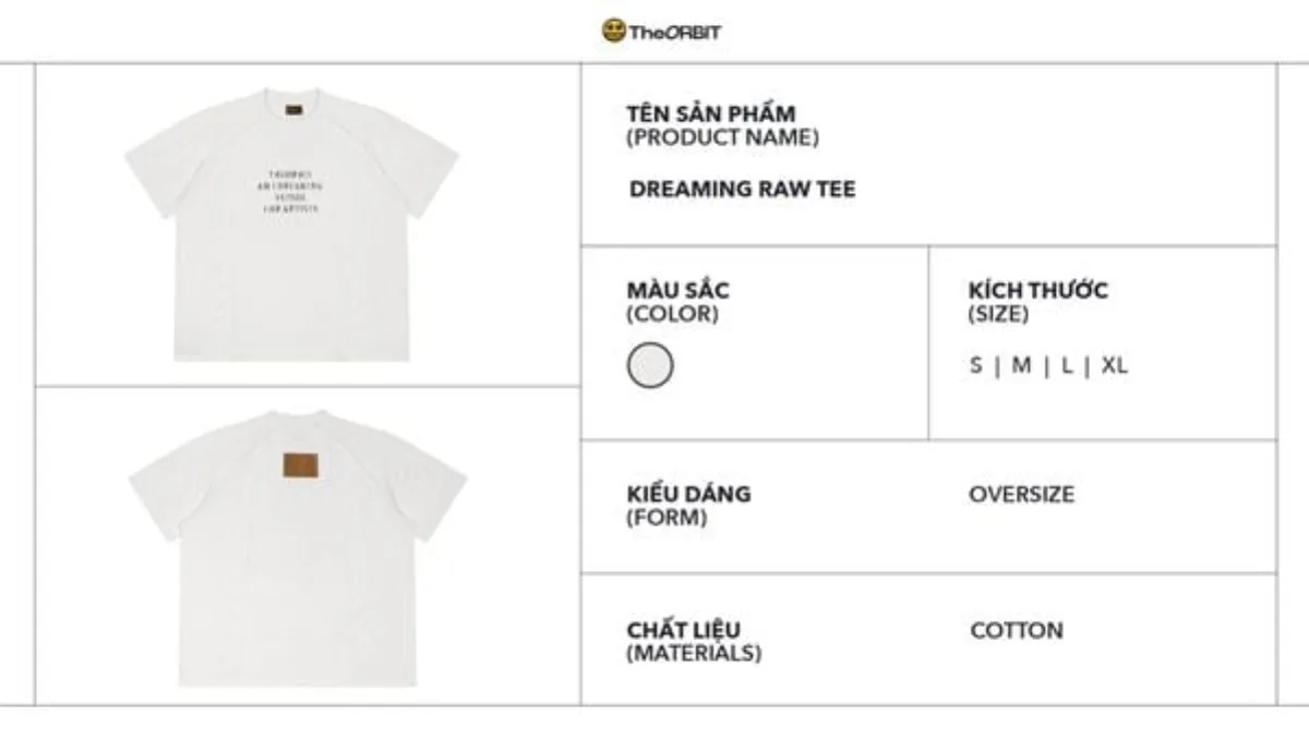 Áo Thun Năm Nữ The ORBIT DREAMING RAW TEE - Local Brand Chính Hãng