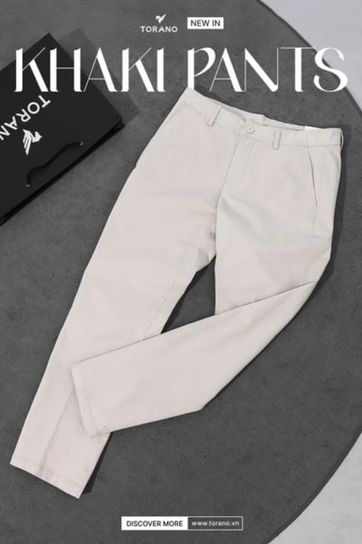 Quần Kaki Nam KHAKI PANNTS Torano túi chéo basic regularfit cúc rập logo Không Phai Màu GABK503