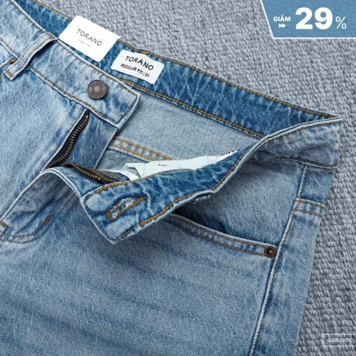 Quần Jeans SMART JEANS TORANO Nam basic regularfit thêu logo ở túi đồng hồ dày dặn siêu bền không phai màu GABJ902
