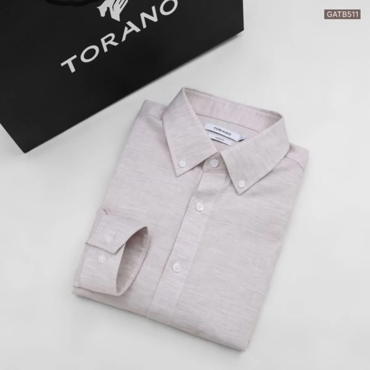 Sơ mi dài tay GRANDAD SHIRT TORANO trơn premium thêu logo ở thép tay mềm mại, thoáng khí GATB511
