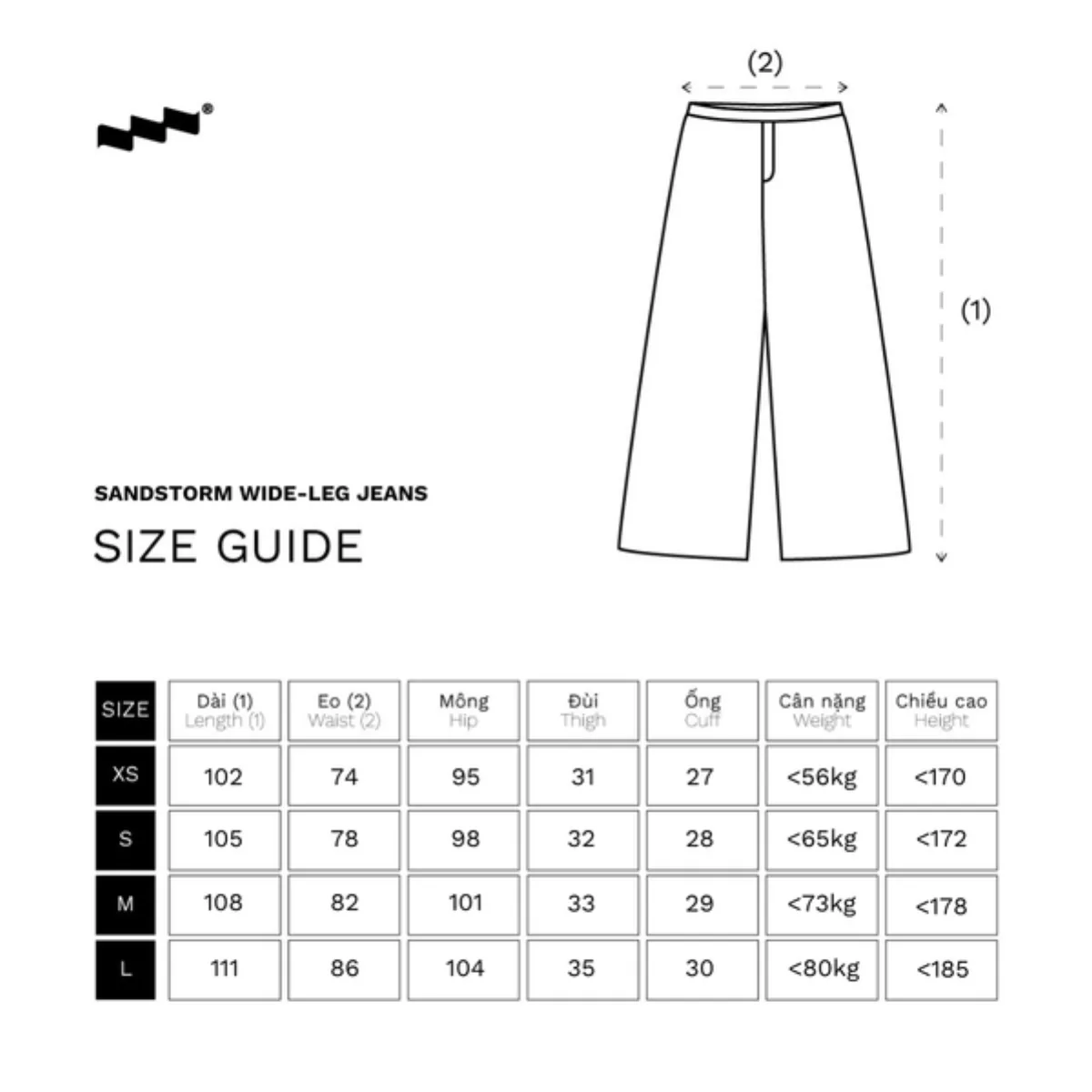 LIDER Jeans - Quần Jeans Unisex Ống Rộng Wash Rách LIDER SANDSTORM WIDELEG JEANS