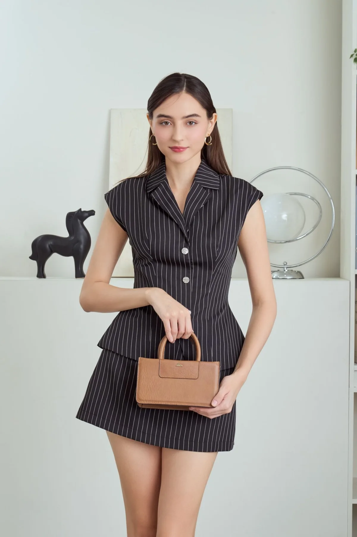 Túi Lata (Thời trang nữ dáng hộp ngang size 21 - Túi xách da TX25)