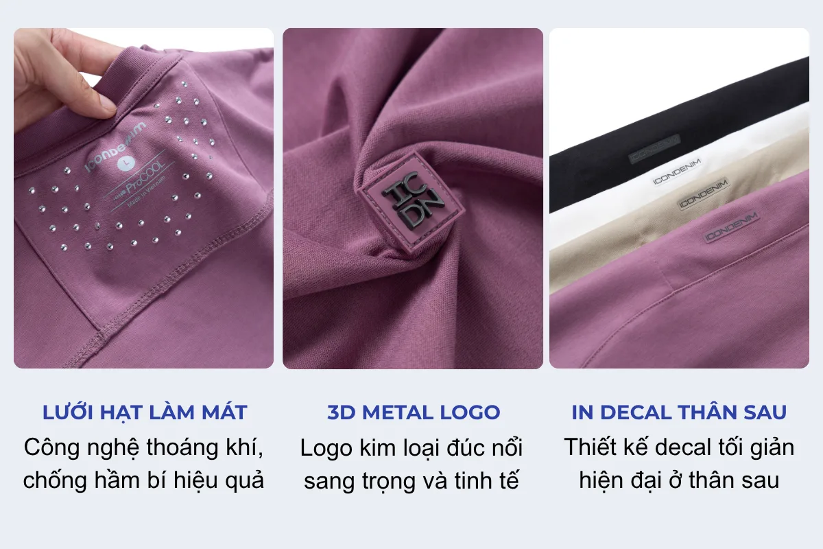 Áo Thun Nam ICONDENIM Trơn ProCool New Gen Seam Sealing Form Slim Fit ATID0559