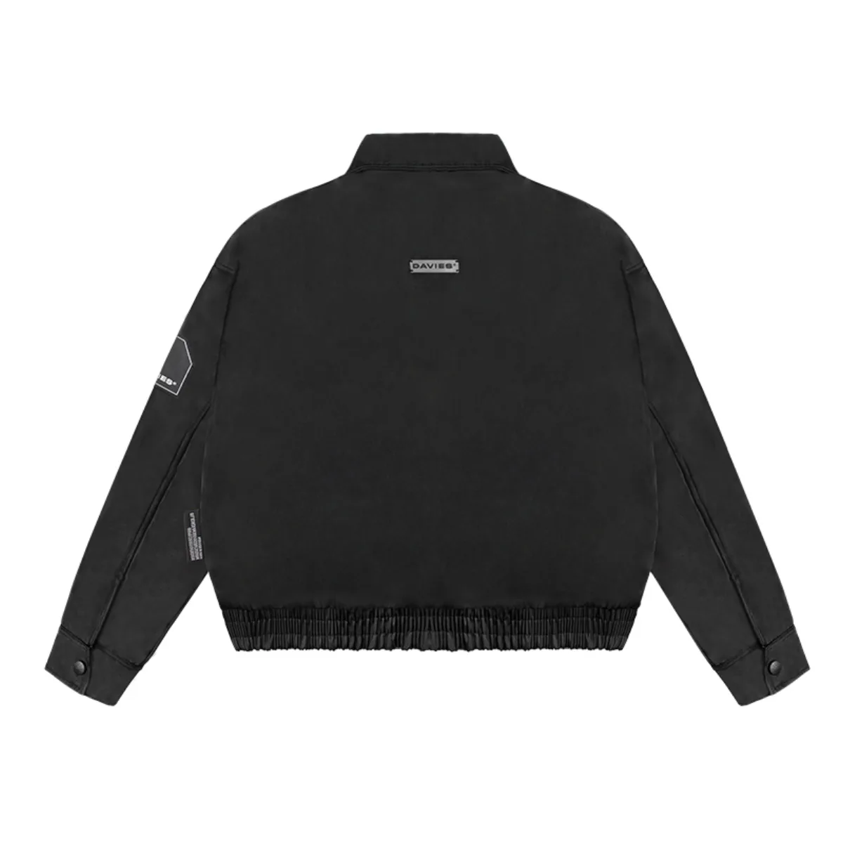 Áo khoác bomber nữ nam màu đen DAVIES local brand cổ bẻ form rộng chất da lộn, dù protex 2 lớp Coor Bomber Jacket