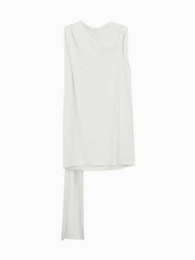 Delvey Draped Top With Scarf in Merino