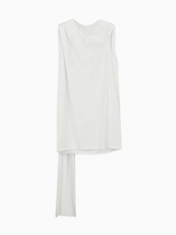 Delvey Draped Top With Scarf in Merino
