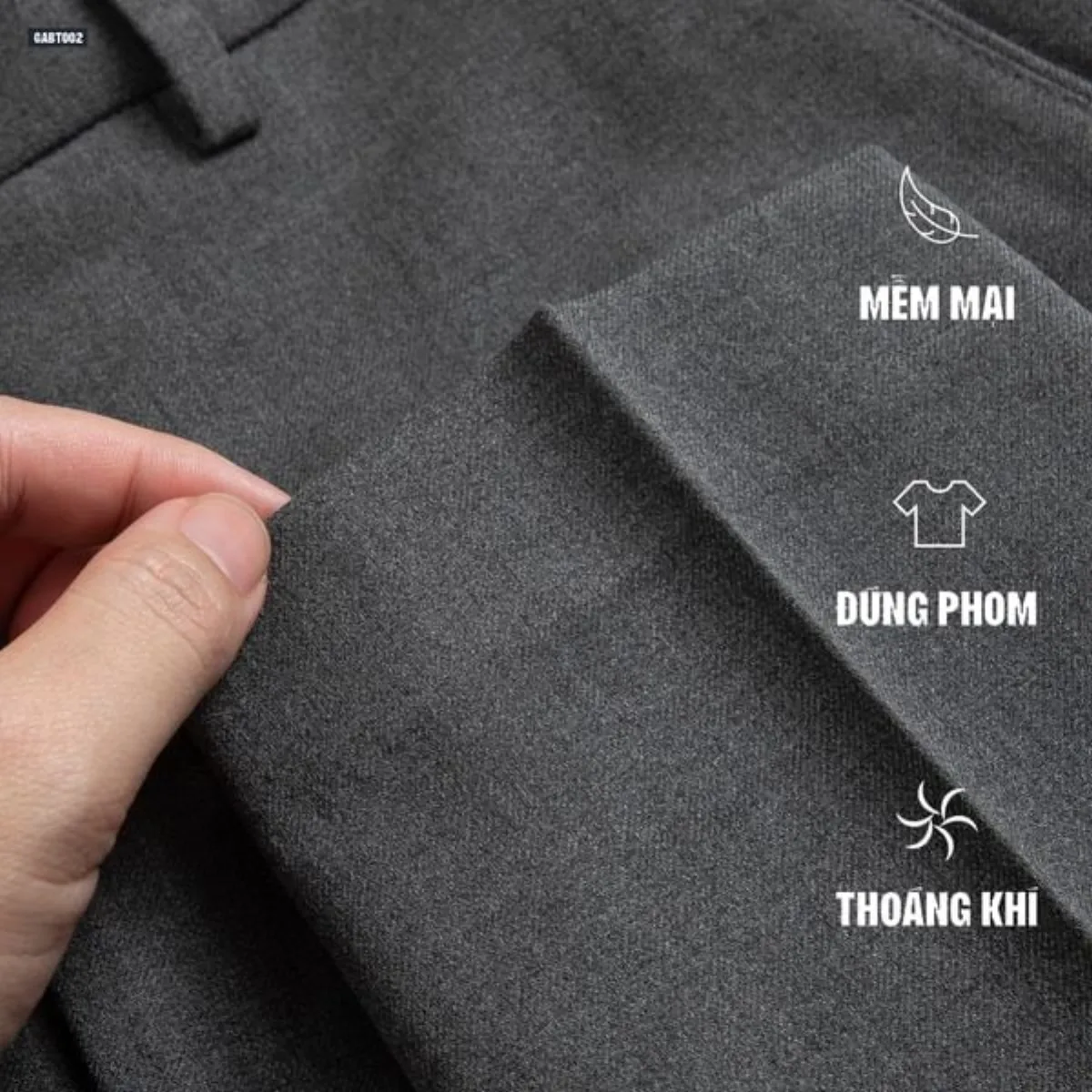 Quần âu nam PREMIUM TROUSERS TORANO  slimfit trơn cạp lót in logo lịch lãm, sang trọng GABT002