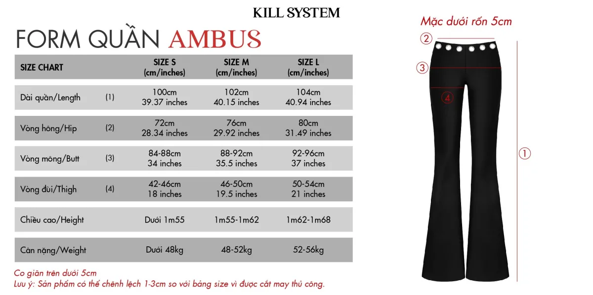 Quần ống loe mắt cáo AMBUS - 𝐊𝐈𝐋𝐋 𝐒𝐘𝐒𝐓𝐄𝐌