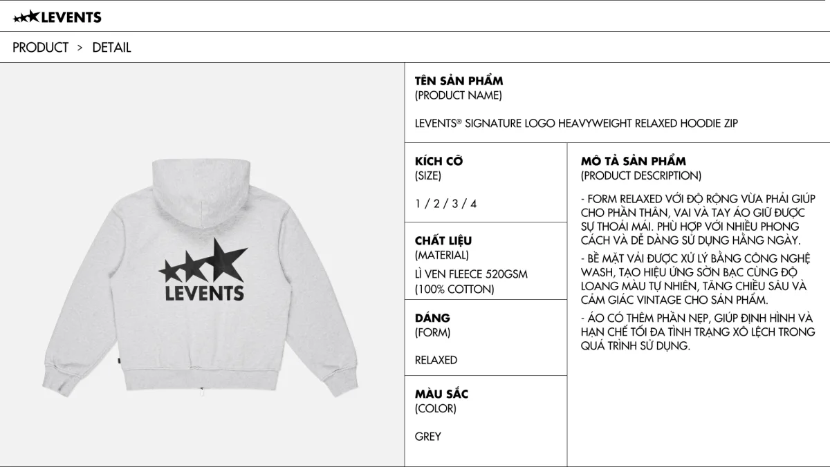 Levents® Signature Logo Heavyweight Relaxed Hoodie Zip