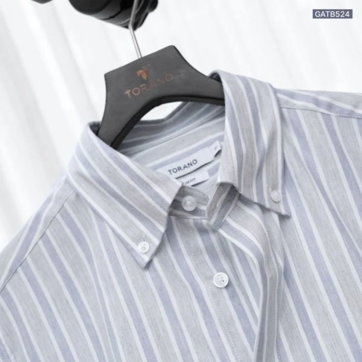 Sơ mi dài tay STRIPED SHIRT TORANO kẻ dọc premium thêu chữ ký ở nẹp cúc thiết kế nam tính lên GATB524