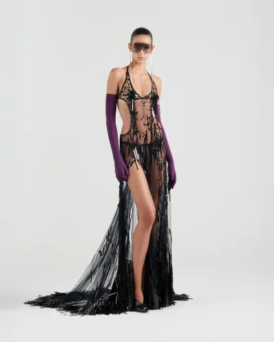 Wuthering Magnetic Sequin-Embellished Gown