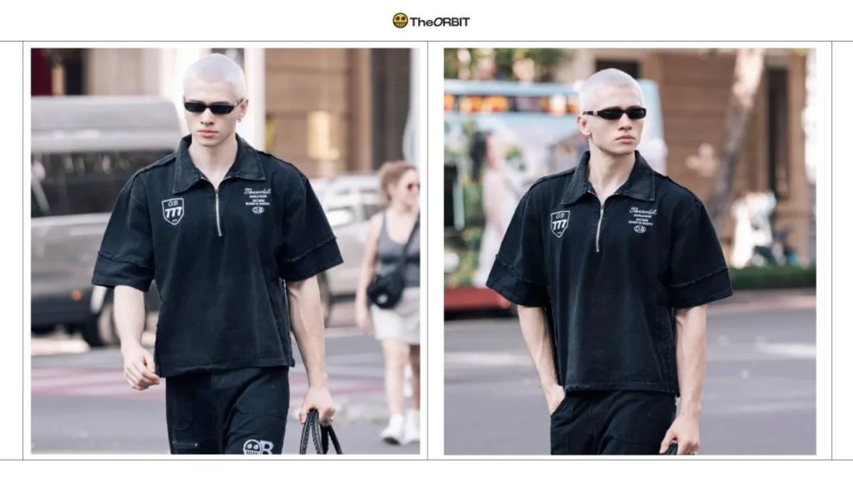 COMBO ÁO + QUẦN The ORBIT 777 Denim Polo + Denim Short Black - Local Brand Chính Hãng