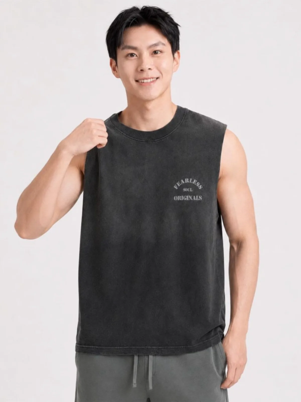 Áo Tanktop Nam ICONDENIM Steel Fade Form Regular TTID0049
