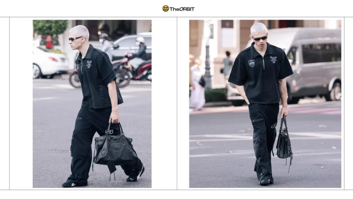 COMBO ÁO + QUẦN The ORBIT 777 Denim Polo + Denim Short Black - Local Brand Chính Hãng