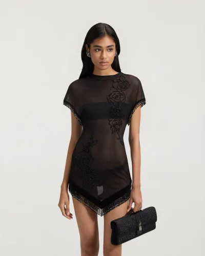 The Gathering Sheer Mini Dress