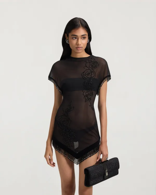 The Gathering Sheer Mini Dress