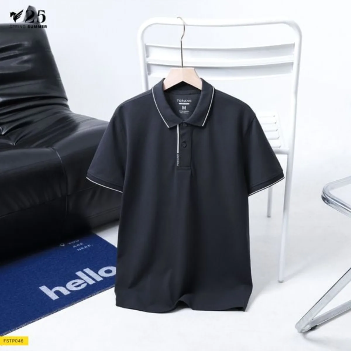Áo polo BRIAN POLO TORANO trơn bo kẻ mát lạnh, khô thoáng, thấm hút tốt FSTP046
