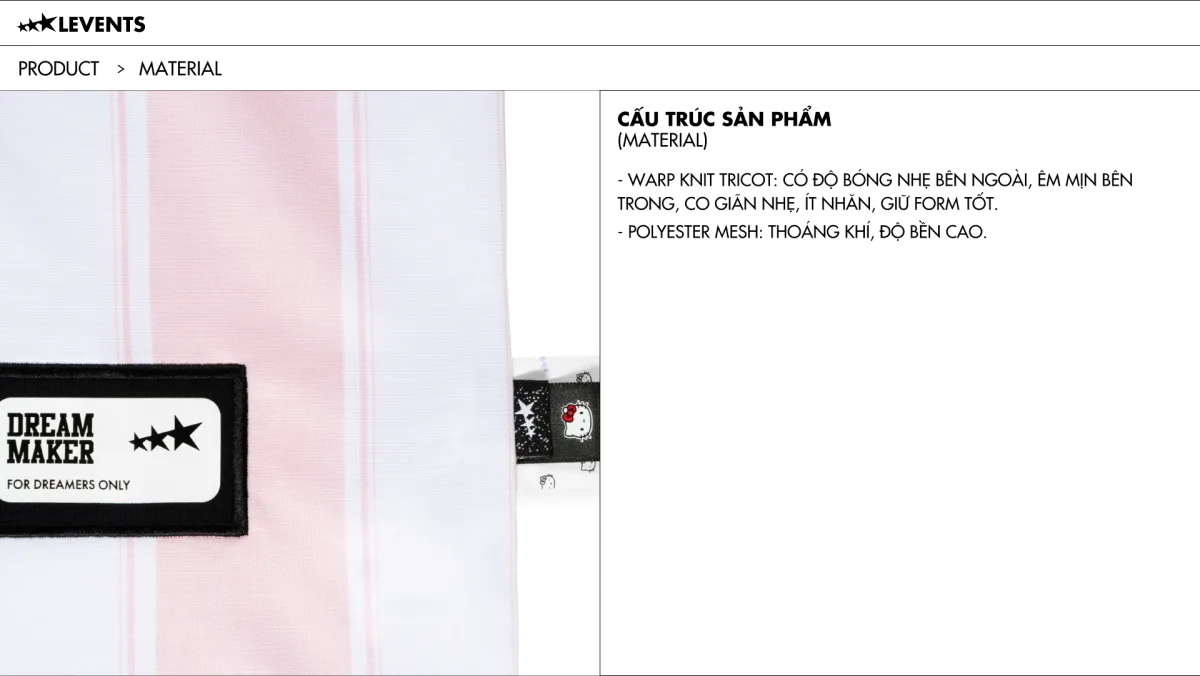 Levents® x Hello Kitty | Striped Oversized Jersey Tee/ Pink