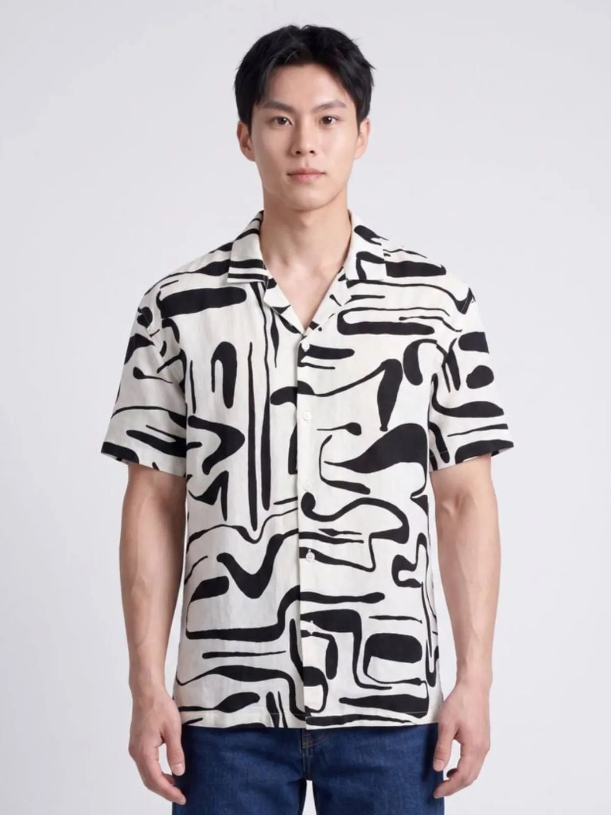 Áo Sơ Mi Nam Tay Ngắn ICONDENIM Cuban Fluid Mark Form Relaxed SMID0403