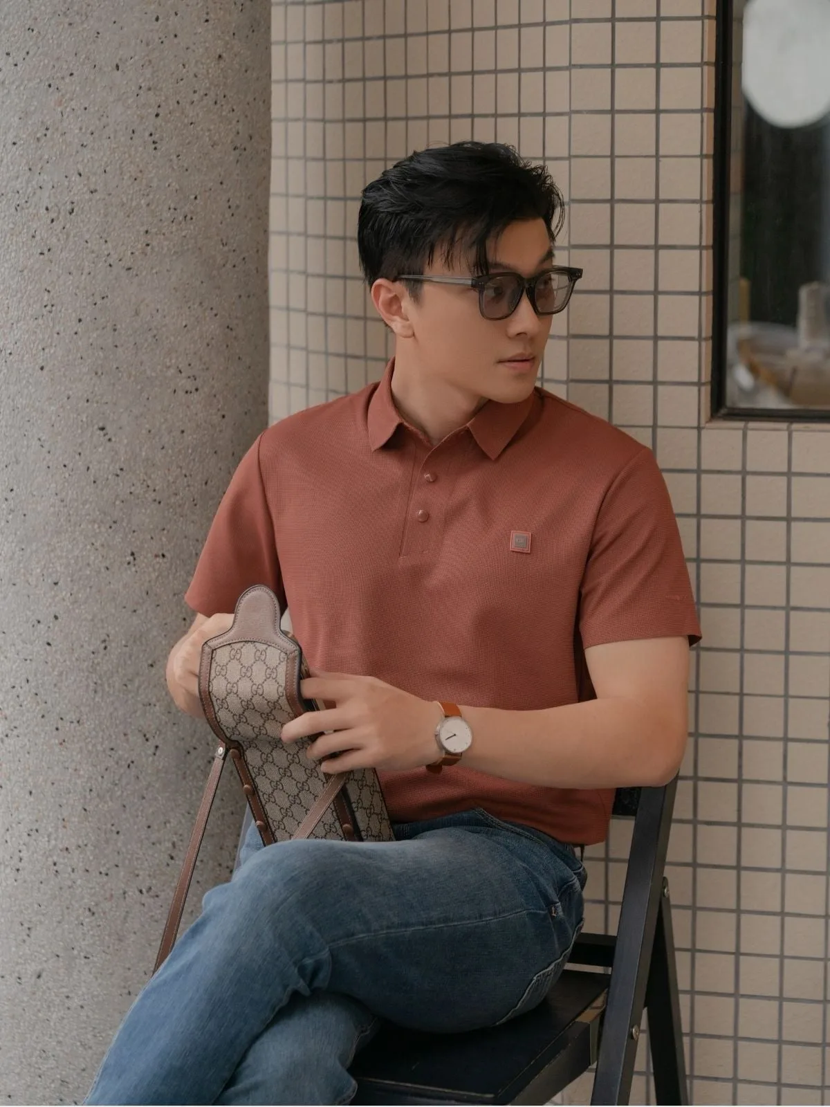 Áo polo nam PROCOOL ICONDENIM form slim-fit, công nghệ hạt làm mát thoáng khí, co giãn 4 chiều, vải mịn ít nhăn PLID0153