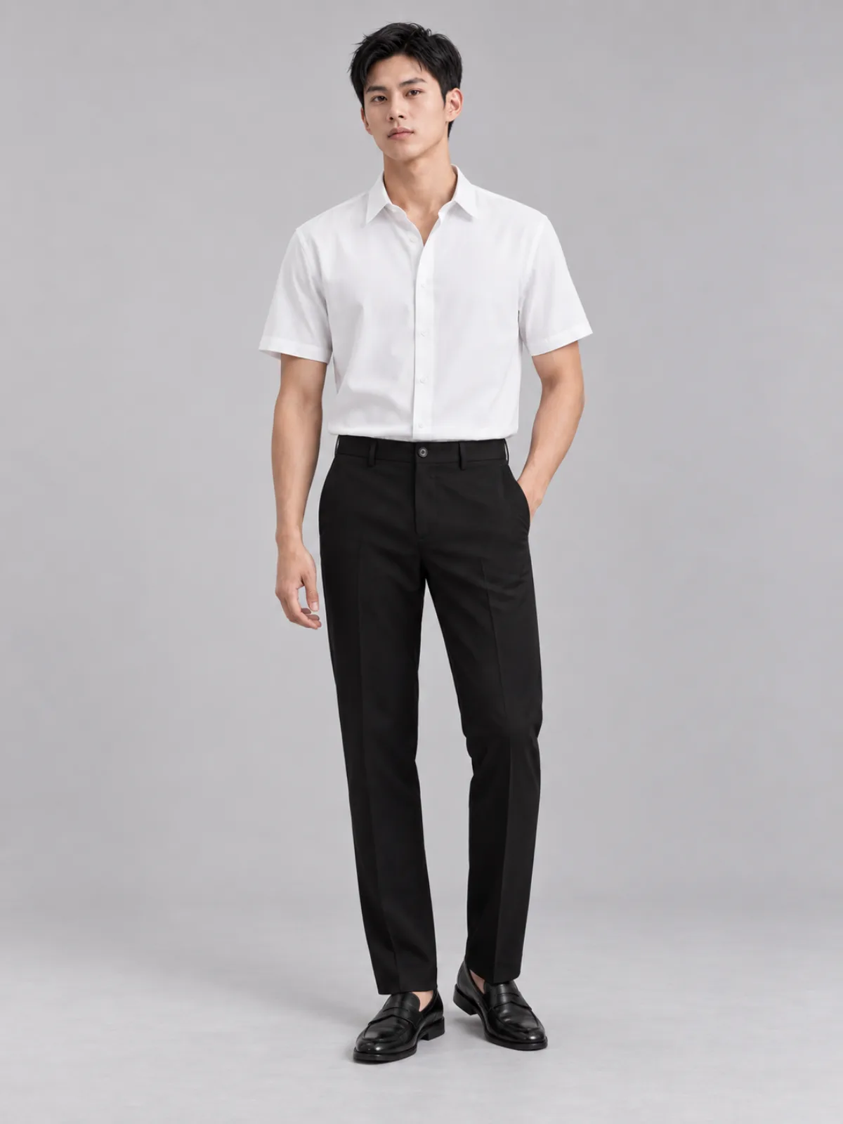 Áo Sơ Mi Nam ICONDENIM Tay Ngắn Blanko Form Slim SMID0371