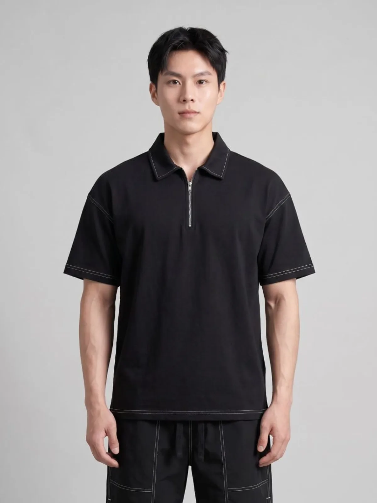 Set Đồ Ngắn Nam ICONDENIM Edgestitch, Vải Dù Form Boxy SEID0105