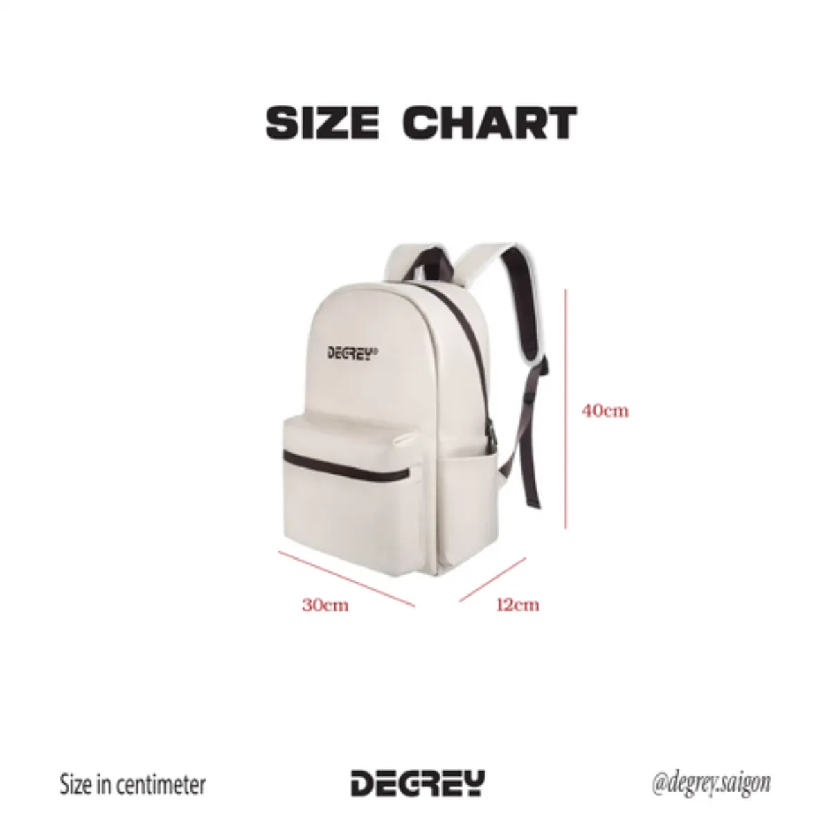 Balo thời trang Degrey Leather Basic Kem - LBBK