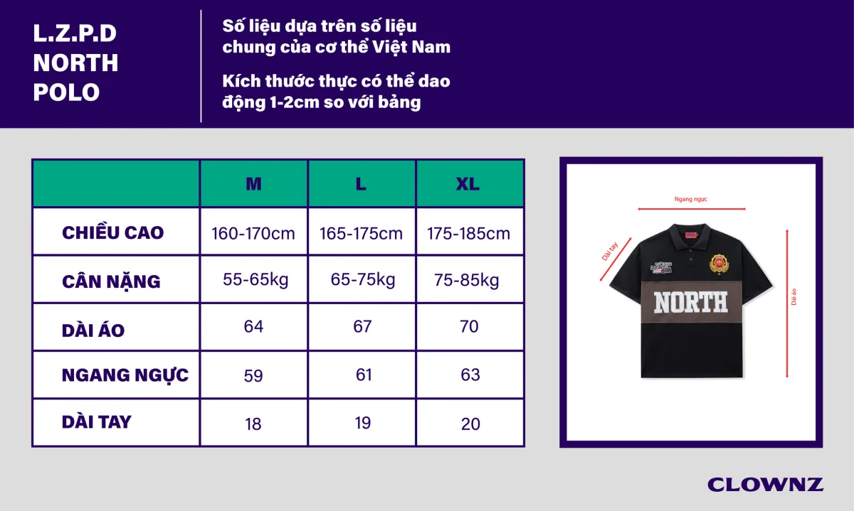 Áo Polo ClownZ L.Z.P.D North Polo Boxy áo phông áo đẹp vải cotton cao cấp áo thun nam nữ unisex