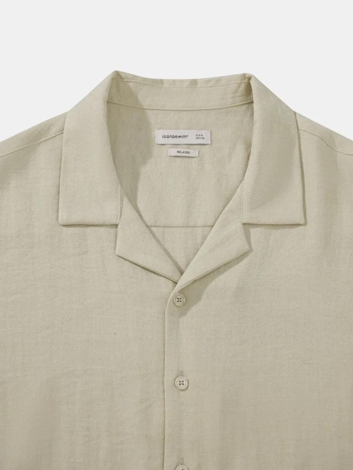 Áo Sơ Mi Nam ICONDENIM Tay Ngắn Linen Cuban Sandrift Form Relaxed SMID0397