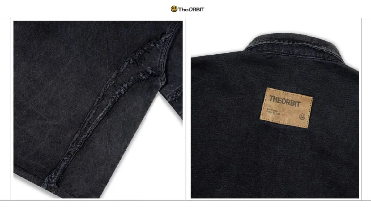COMBO ÁO + QUẦN The ORBIT 777 Denim Polo + Denim Short Black - Local Brand Chính Hãng