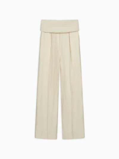 Gabi Tux Trousers in Twink Wool With Cummerbund