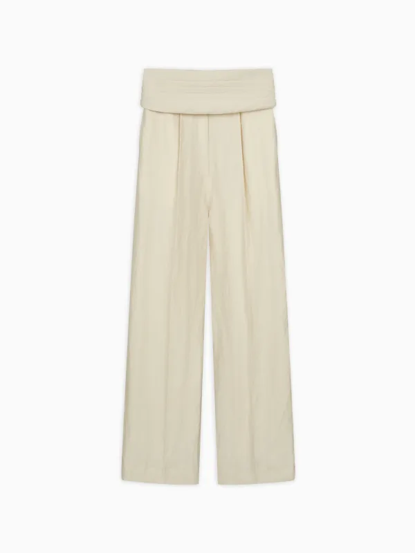 Gabi Tux Trousers in Twink Wool With Cummerbund