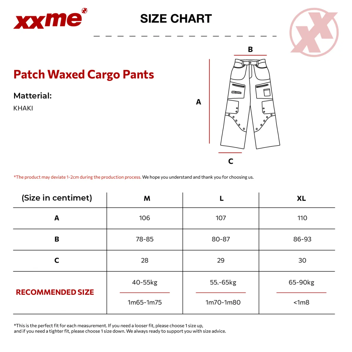 Quần Dài Túi Hộp Kiểu Patch Waxed Pants XXME - Màu Fullprint