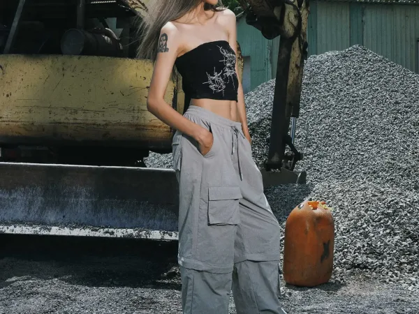 Quần dài nữ lưng thun. Wide leg