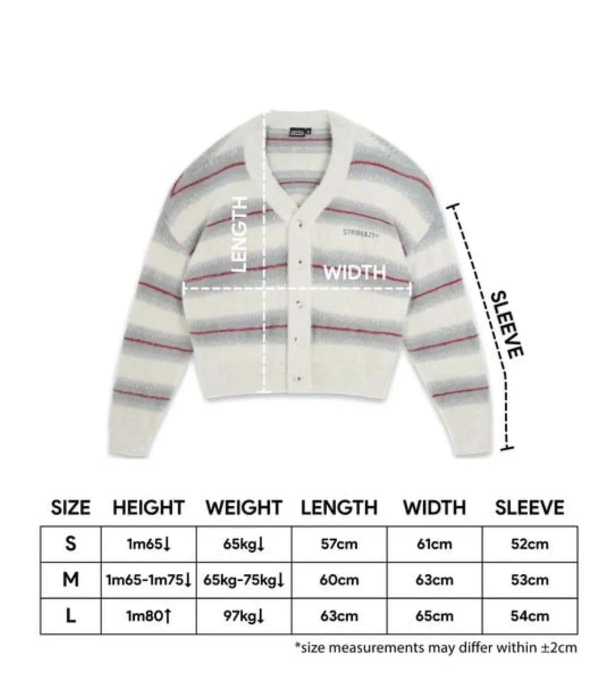 ÁO SWE MOHAIR CARDIGAN - STRIPED GRAY