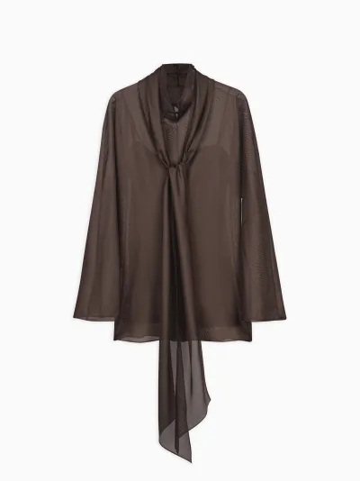 Ondine Scarf Blouse in Semi-Sheer
