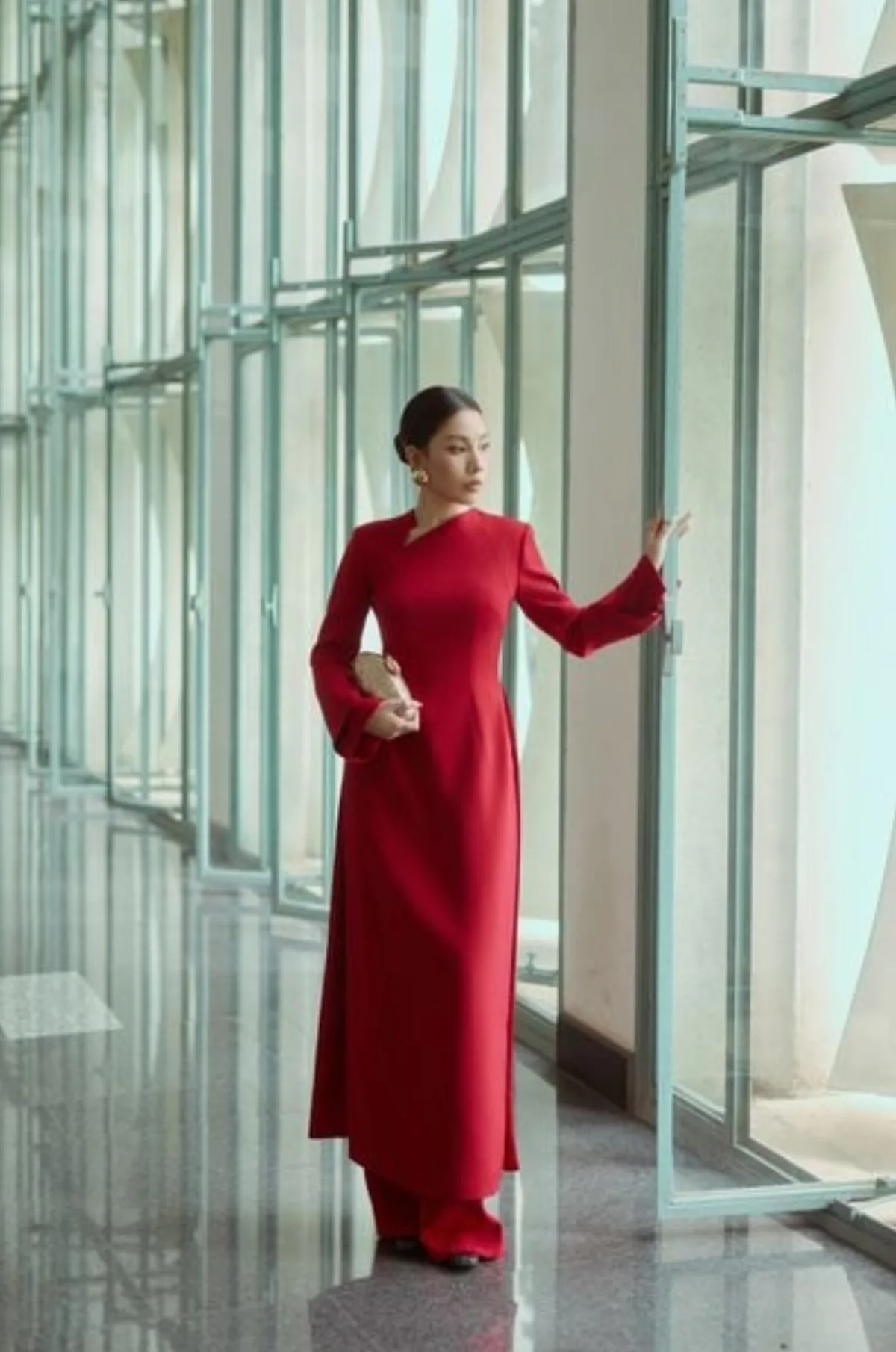 Áo dài Fany - Red
