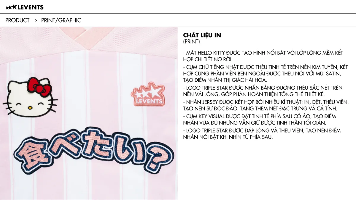 Levents® x Hello Kitty | Striped Oversized Jersey Tee/ Pink